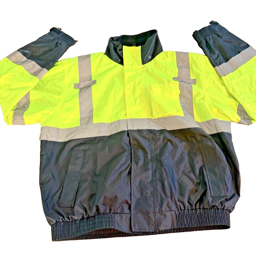GSS Safety 8003 XL Hi Vis Bomber Jacket ANSI Class 3 Reflective Workwear READ